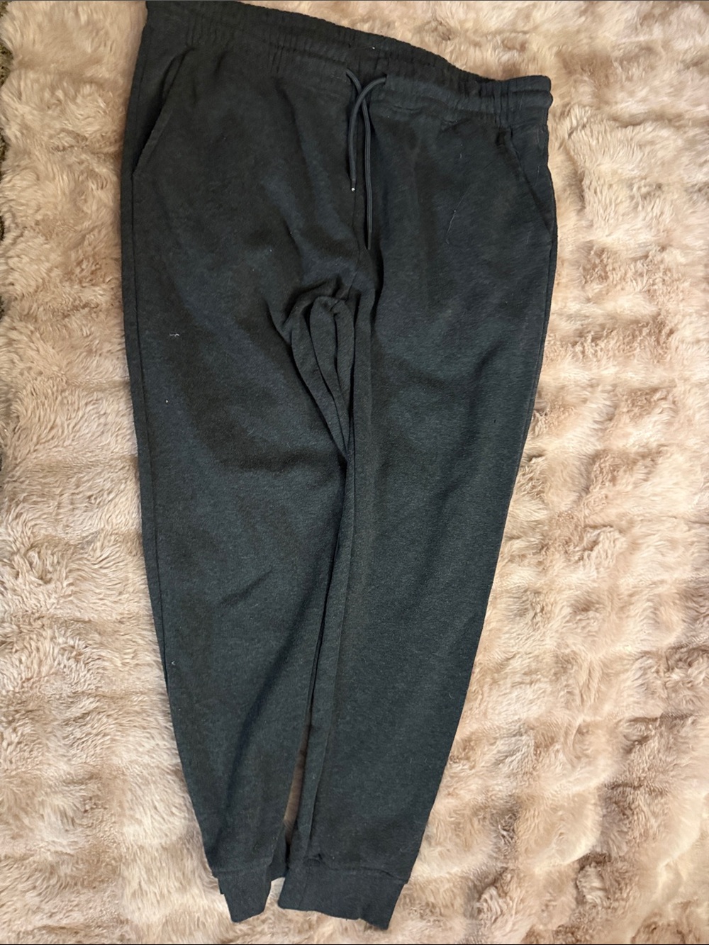 Men's Black Jogger Sweatpants with Drawstring Waist